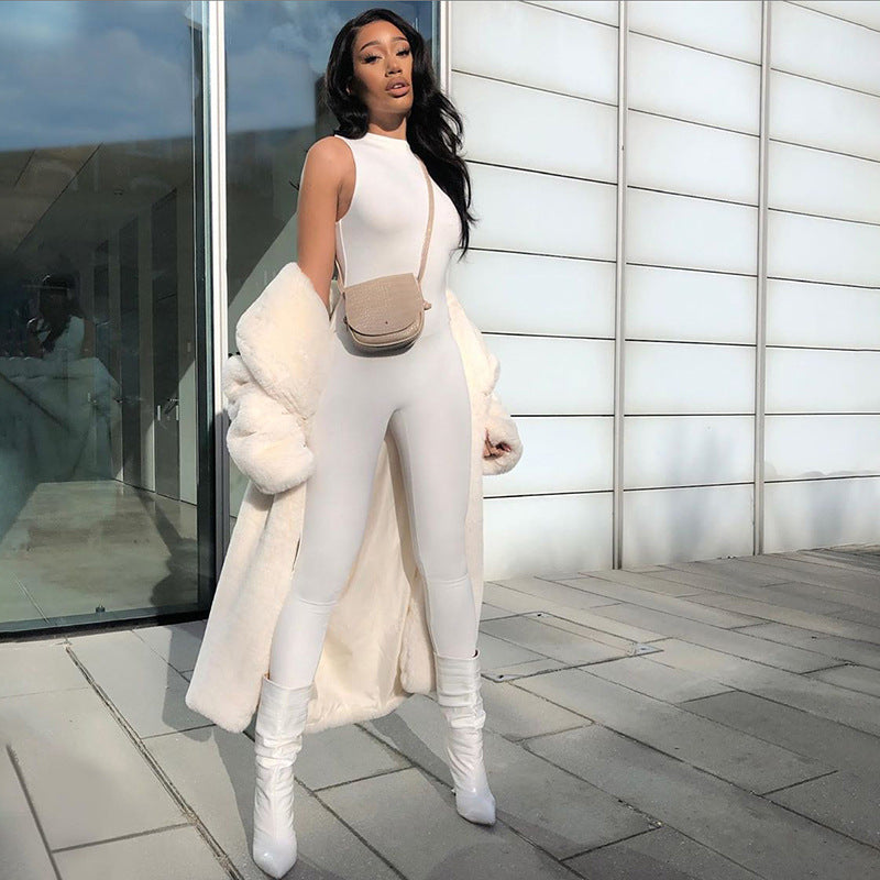 Pencil Jumpsuit Women New Full Seasons Casual Fitness Sporty Playsuit Sleeveless Slim Activewear All In One Jumpsuit Clothing RT220