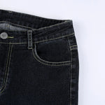 Rockmore Vintage Flare Jeans Women Low Rise Fashion Washed Jean Pants Y2K Aesthetic High Street Denim Trousers Korean Casual New RT220