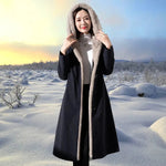 Female Hooded Fur Coat 2024 Autumn Winter New Women's The Long Jacket Coat Korean Version Trendy Imitation Fur Coat Women RT220