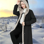 Female Hooded Fur Coat 2024 Autumn Winter New Women's The Long Jacket Coat Korean Version Trendy Imitation Fur Coat Women RT220