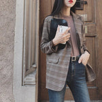 2025 Retro Plaid Blazer Set Single-breasted Jacket & Pencil Skirt 2 Pieces Skirt Suit Female Office Ladies Blazer Suit RT220