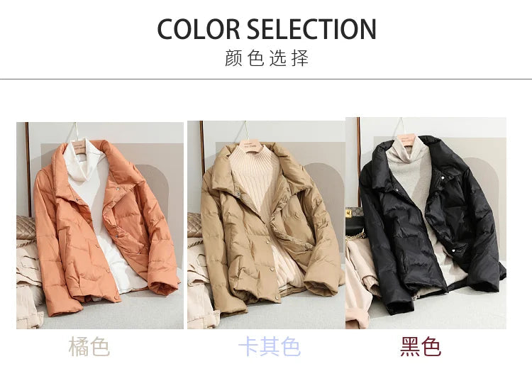 2022 New Winter Ultra Light Duck Down Coat Women Short Stand collarJackets Slim Autumn Puffer Jacket Down jacket Parkas RT220