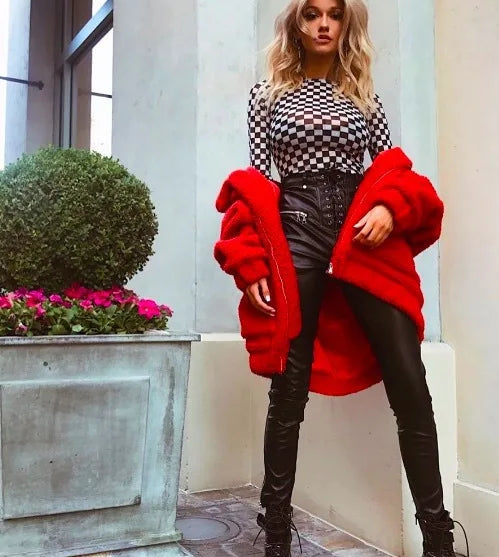 Autumn Winter Faux Fur Coat Women 2025 Khaki Casual Warm Soft Zipper Fur Jacket Plush Overcoat Pocket Teddy Coat Female Jacket RT220