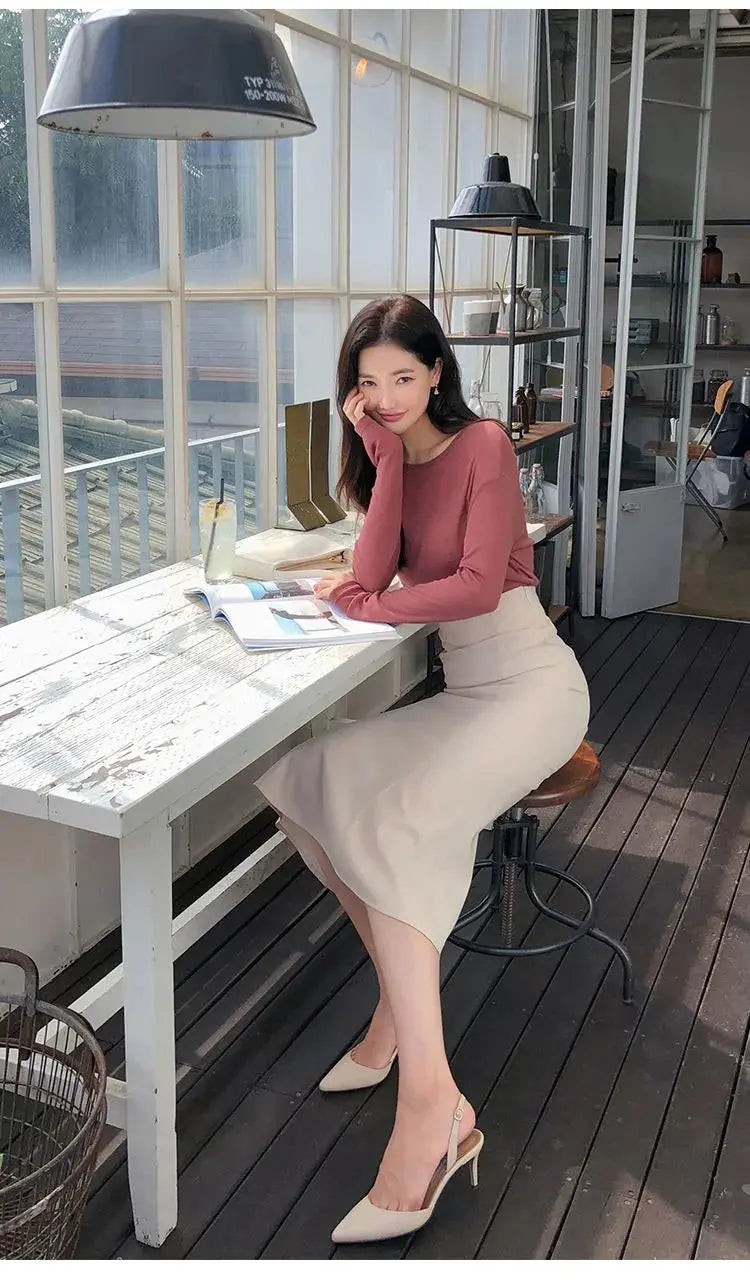 Elegant Office Long Skirts Women 2024 Fashion High Waist Bodycon White Black Skirt French Y2k Slim Corset Bridal Maxi Skirt XL RT220