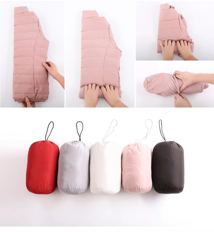 Woman's Jacket Matt Fabric Ultra Light Winter 90% Duck Down Jackets Warm Coat Parka Female Solid Waterproof Seamless Outwear RT220