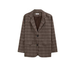 2025 Retro Plaid Blazer Set Single-breasted Jacket & Pencil Skirt 2 Pieces Skirt Suit Female Office Ladies Blazer Suit RT220