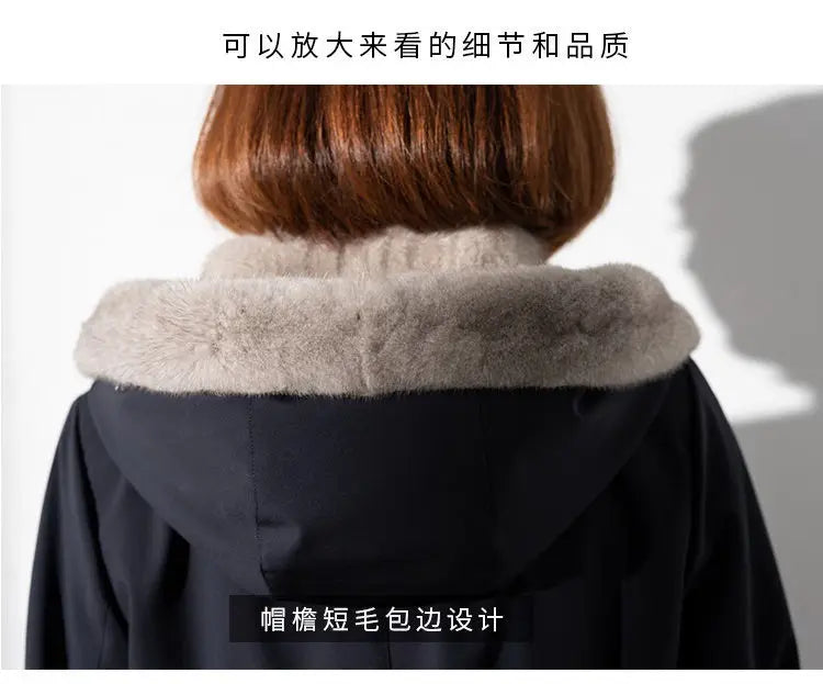 Female Hooded Fur Coat 2024 Autumn Winter New Women's The Long Jacket Coat Korean Version Trendy Imitation Fur Coat Women RT220