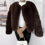 2021 New Fur Coat Women Winter High Quality Fashion Faux Fur Coat Artificial Fox Short Jacket RT220
