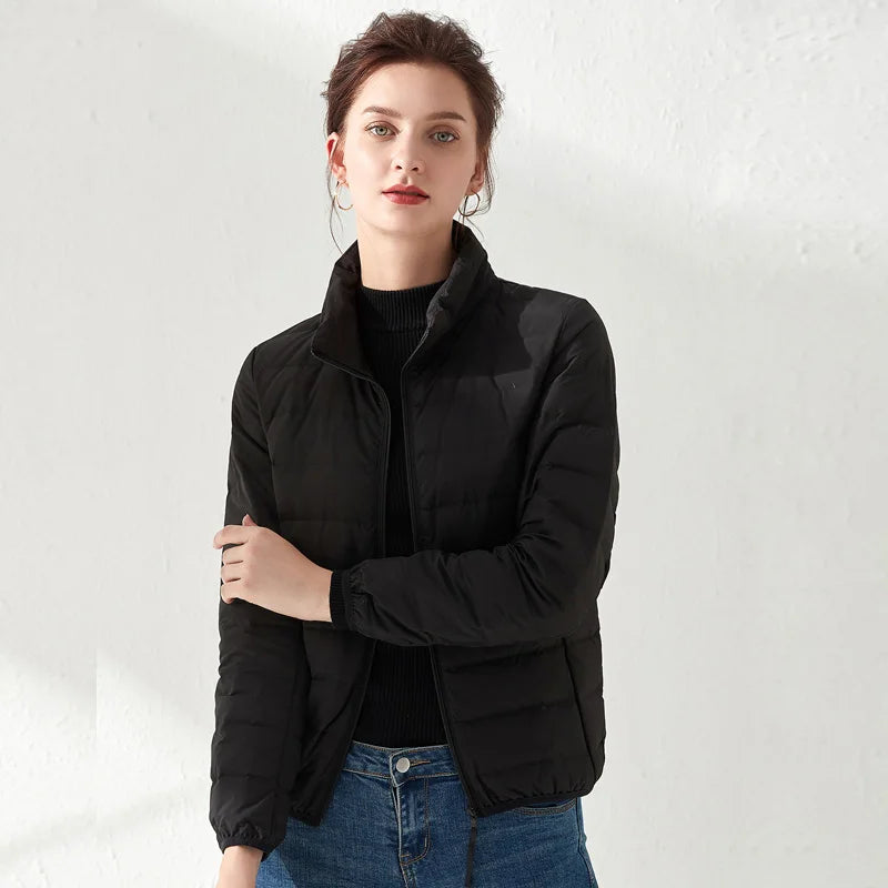 Woman's Jacket Matt Fabric Ultra Light Winter 90% Duck Down Jackets Warm Coat Parka Female Solid Waterproof Seamless Outwear RT220