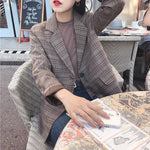 2025 Retro Plaid Blazer Set Single-breasted Jacket & Pencil Skirt 2 Pieces Skirt Suit Female Office Ladies Blazer Suit RT220