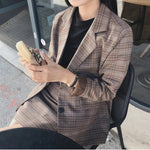 2025 Retro Plaid Blazer Set Single-breasted Jacket & Pencil Skirt 2 Pieces Skirt Suit Female Office Ladies Blazer Suit RT220