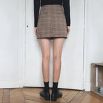 2025 Retro Plaid Blazer Set Single-breasted Jacket & Pencil Skirt 2 Pieces Skirt Suit Female Office Ladies Blazer Suit RT220