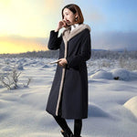 Female Hooded Fur Coat 2024 Autumn Winter New Women's The Long Jacket Coat Korean Version Trendy Imitation Fur Coat Women RT220