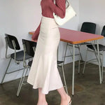 Elegant Office Long Skirts Women 2024 Fashion High Waist Bodycon White Black Skirt French Y2k Slim Corset Bridal Maxi Skirt XL RT220