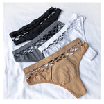 Meet'r Hollow Out Lingerie Europe Seamless Sexy Panties Women  Elasticity Underwear Temptation Middle-waist G String Underpant RT220