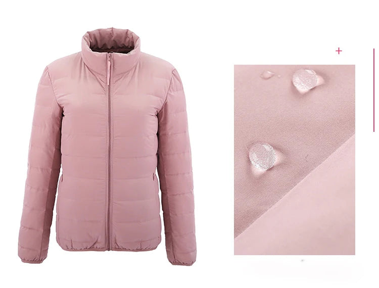 Woman's Jacket Matt Fabric Ultra Light Winter 90% Duck Down Jackets Warm Coat Parka Female Solid Waterproof Seamless Outwear RT220