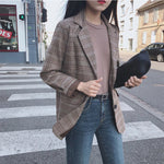 2025 Retro Plaid Blazer Set Single-breasted Jacket & Pencil Skirt 2 Pieces Skirt Suit Female Office Ladies Blazer Suit RT220