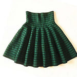 Autumn Winter Korean Women Skirt Knitting Woolen Midi Skirt Winter Ladies High Waist Casual Pleated Elastic Flared Skirts Womens RT220