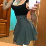 Autumn Winter Korean Women Skirt Knitting Woolen Midi Skirt Winter Ladies High Waist Casual Pleated Elastic Flared Skirts Womens RT220