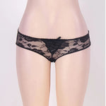 Comeondear Lace Panties Low-waist Underwear Thong Female G String Bandage Plus Size Lingerie Strappy Briefs Crotchless Intimates RT220