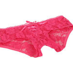Comeondear Lace Panties Low-waist Underwear Thong Female G String Bandage Plus Size Lingerie Strappy Briefs Crotchless Intimates RT220