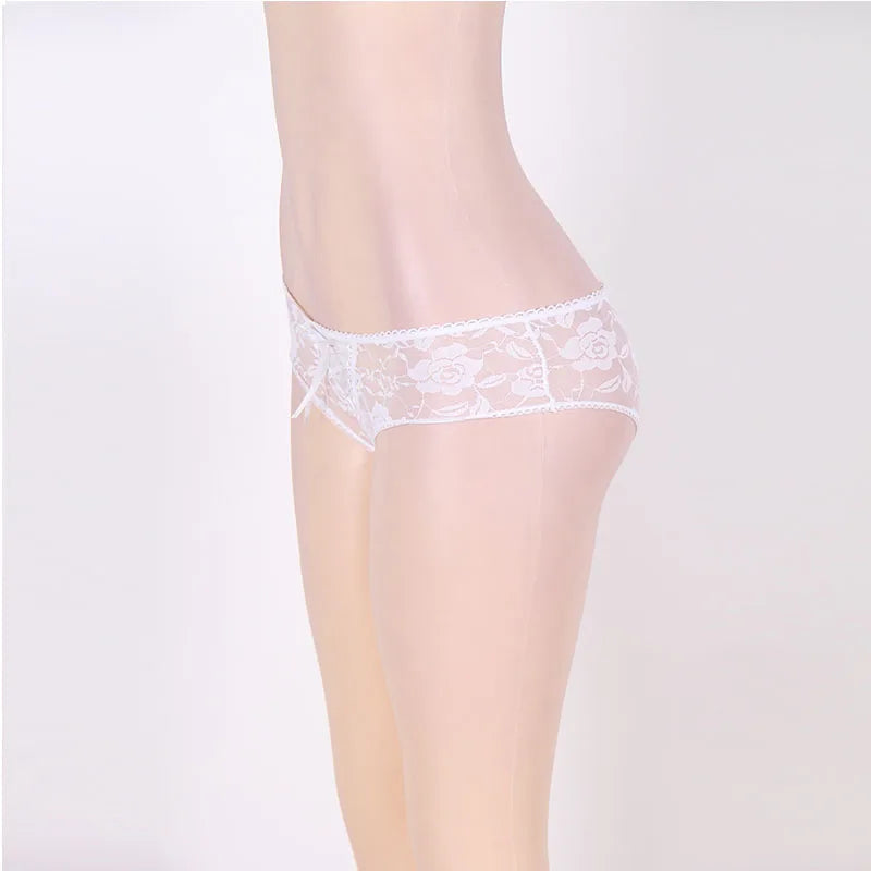 Comeondear Lace Panties Low-waist Underwear Thong Female G String Bandage Plus Size Lingerie Strappy Briefs Crotchless Intimates RT220