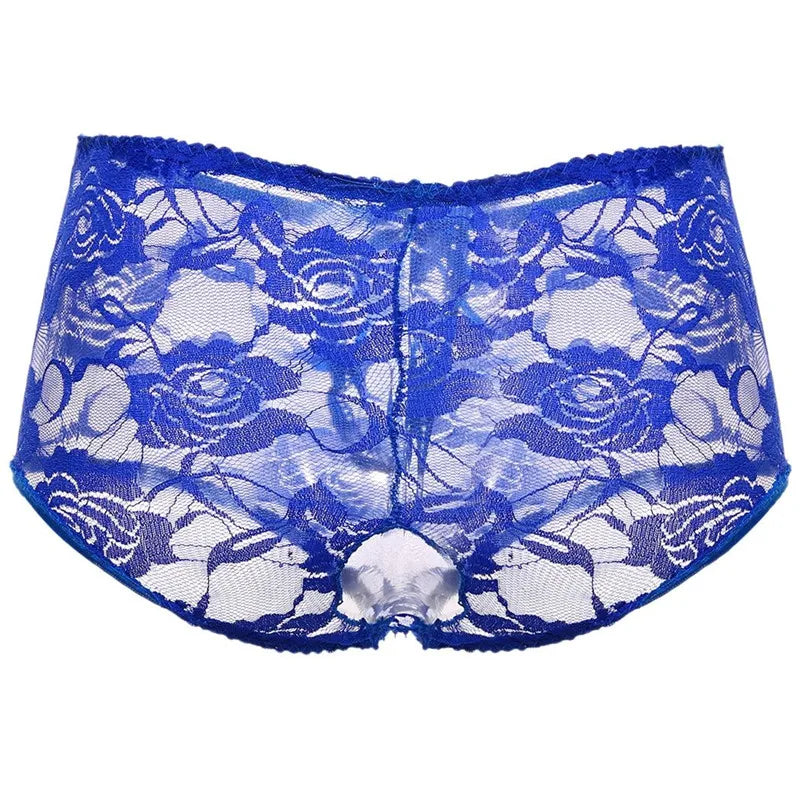 Comeondear Lace Panties Low-waist Underwear Thong Female G String Bandage Plus Size Lingerie Strappy Briefs Crotchless Intimates RT220