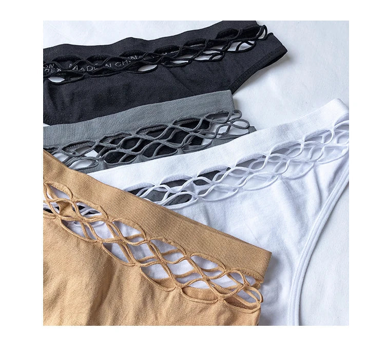 Meet'r Hollow Out Lingerie Europe Seamless Sexy Panties Women  Elasticity Underwear Temptation Middle-waist G String Underpant RT220