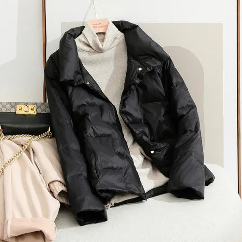 2022 New Winter Ultra Light Duck Down Coat Women Short Stand collarJackets Slim Autumn Puffer Jacket Down jacket Parkas RT220