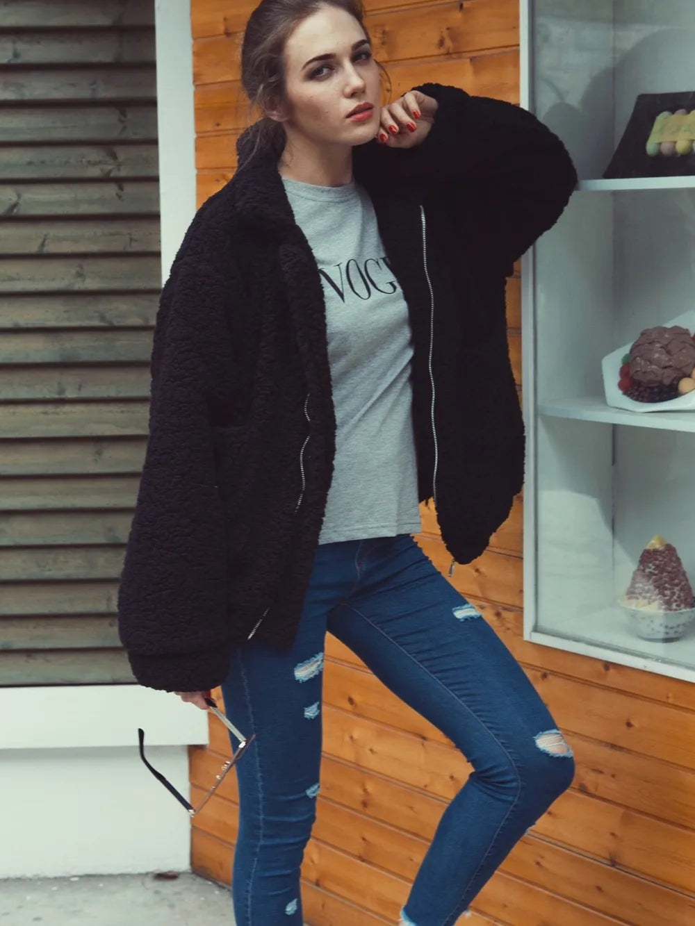 Autumn Winter Faux Fur Coat Women 2025 Khaki Casual Warm Soft Zipper Fur Jacket Plush Overcoat Pocket Teddy Coat Female Jacket RT220