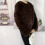 2021 New Fur Coat Women Winter High Quality Fashion Faux Fur Coat Artificial Fox Short Jacket RT220