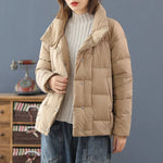 2022 New Winter Ultra Light Duck Down Coat Women Short Stand collarJackets Slim Autumn Puffer Jacket Down jacket Parkas RT220