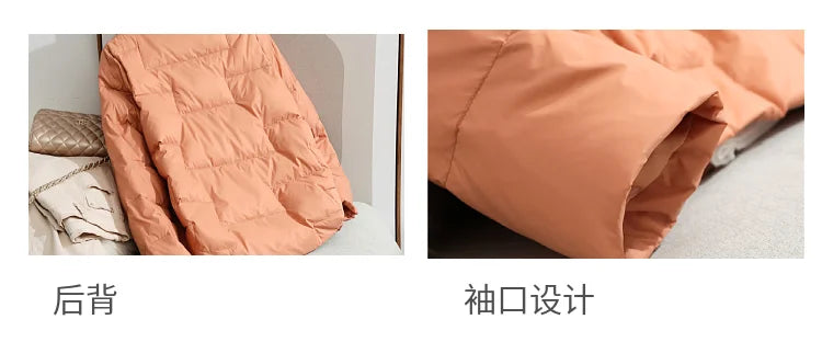 2022 New Winter Ultra Light Duck Down Coat Women Short Stand collarJackets Slim Autumn Puffer Jacket Down jacket Parkas RT220