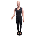 Women's Jumpsuit Summer Fashion Tied Detail V-Neck Casual Plain Sleeveless Asymmetrical Work Long Jumpsuit Y2K Streetwear RT220