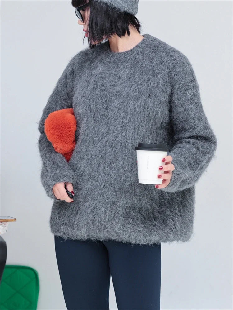 Women Sweater Womens Winter Sweaters Pullover Traf Female Knitting Overszie Long Sleeve Loose Knitted Outerwear Ropa De Mujer RT220