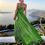 Sleeveless Chest Wrapping Dress Summer Women Sexy Hollow Out Solid Strapless Ladies Maxi Party Dress Fashion Streetwear Vestidos RT220