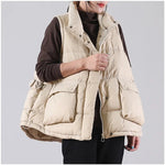 Winter Ultra Light Thin Duck Down Vest Feather Jacket Women Quilted Short Warm Basic Casual Oversize Waistcoat RT220