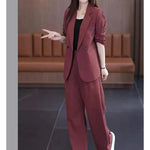 Women's 2025 Spring New Fashionable and Stylish Professional Suit Two Piece Set Korean Elegant Casual Suit Pants Two Piece Set RT220