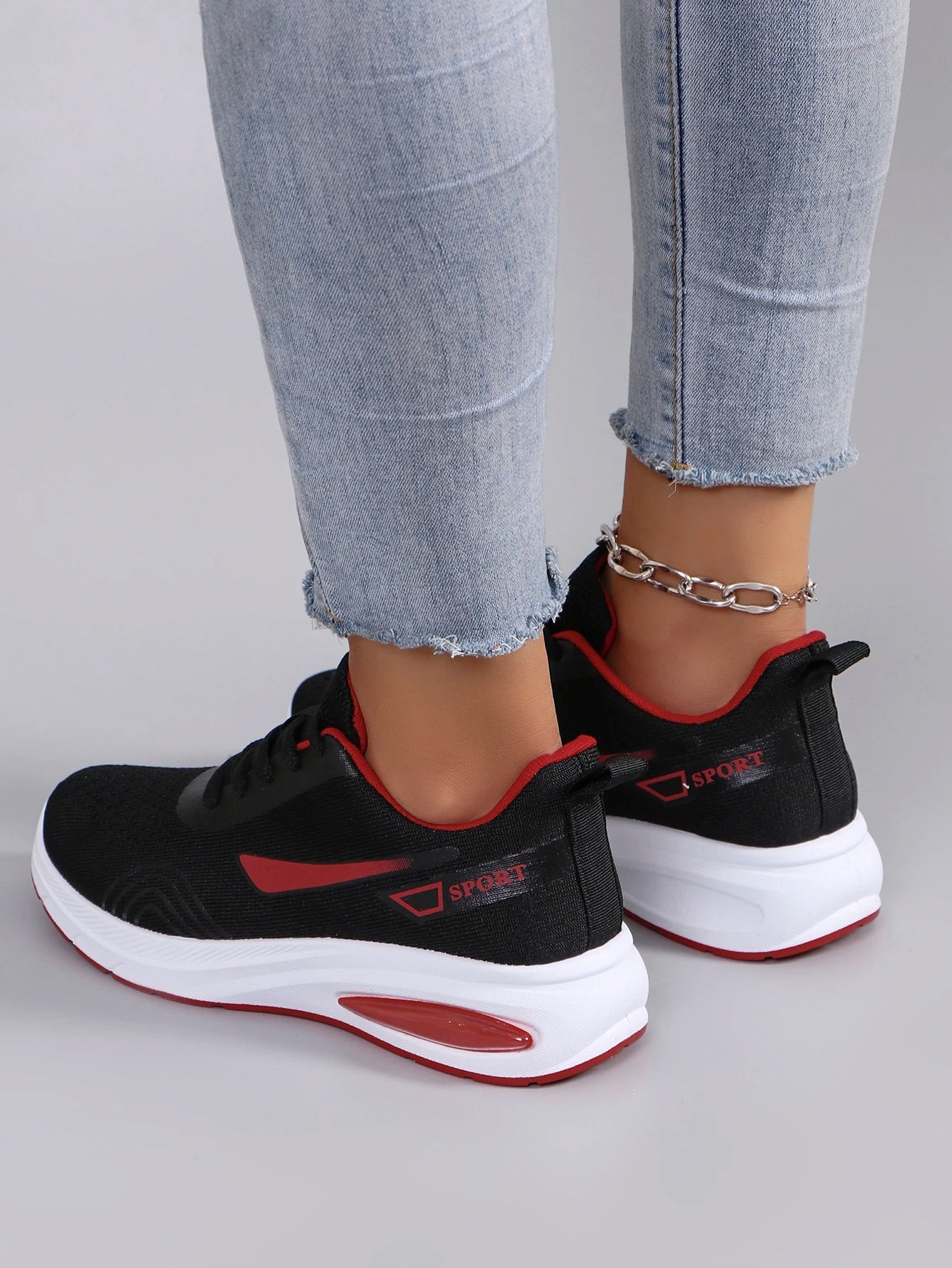 Spring new women's sports shoes, fashionable, breathable, lightweight, non-slip, wear-resistant, casual sports shoes, flat shoes RT220