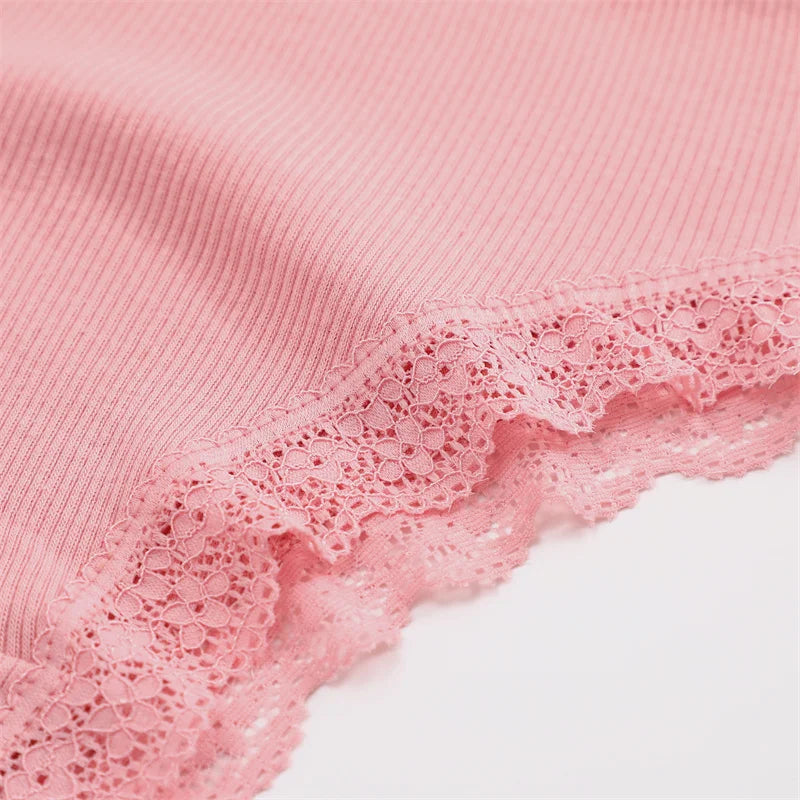 Women Cotton Panties 3PC Sexy Lace Brazilian Panties Cotton Low Rise Underwear for Female Bow Hollow Out Soft Intimates Lingerie RT220