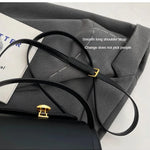 Classic Black Shoulder Bag Women's Versatile Retro Crossbody Square Bags 2024 New Large Capacity Textured Leather Flap Handbags RT220