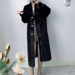 Women Fur Cardigan Thickened Long2025Spring And Autumn V-neck Jacket Female Loose Simple Leisure With Buttons Faux Fur Mink Coat RT220