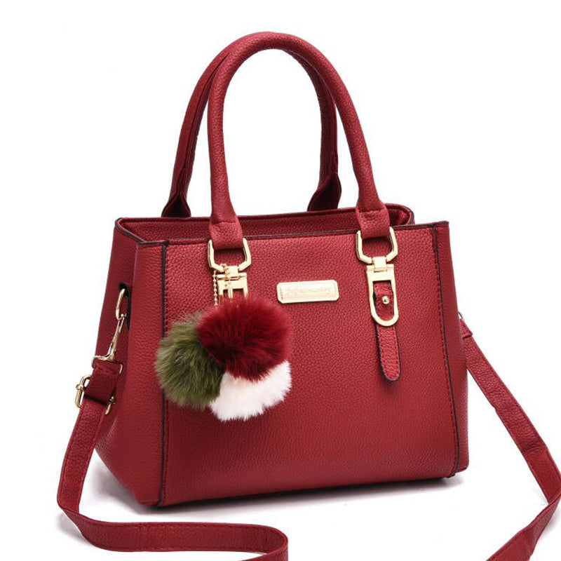 Yogodlns Women Beading Pendant Handbag Ladies Embossed Shoulder Bag Ladies Messenger Bag Hairball Bags High Quality Bag RT220