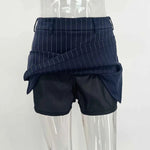 Trendix Elegant Blazer 2 Piece Sets Women V Neck Patchwork Scarf Lace Up Jackets Femme Bodycon Skirt And Commuting Blazers Suits RT220