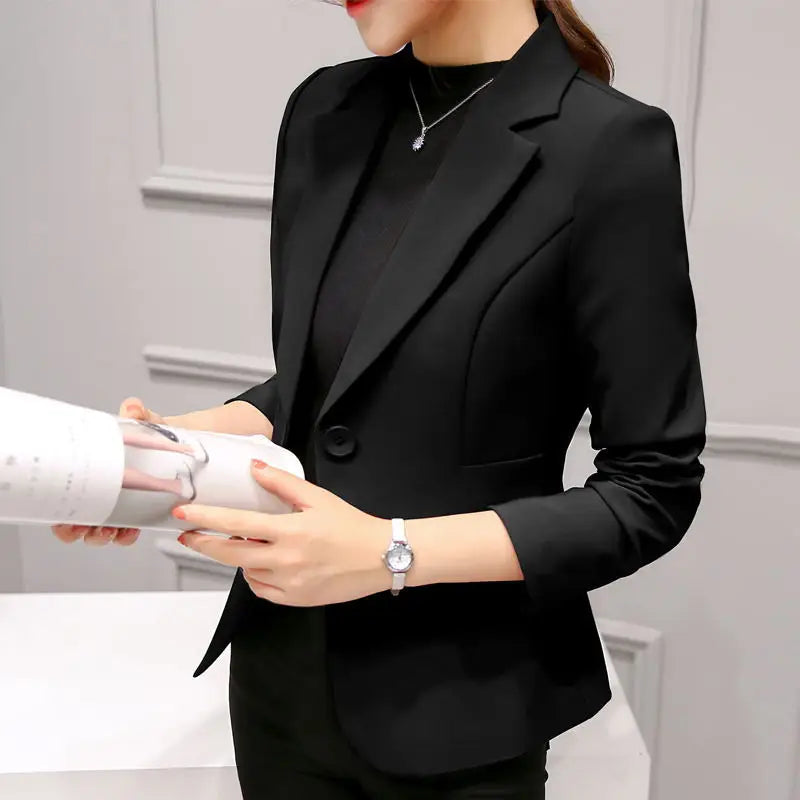 Blazers for Women Notched Blazers for Women New Single Button Slim Chic Suits Office Ladies Long Sleeve Elegant Casual Blazer RT220