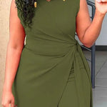 Women's Jumpsuit Summer Fashion Tied Detail V-Neck Casual Plain Sleeveless Asymmetrical Work Long Jumpsuit Y2K Streetwear RT220