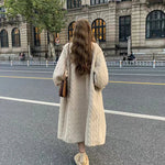 Women Fur Cardigan Thickened Long2025Spring And Autumn V-neck Jacket Female Loose Simple Leisure With Buttons Faux Fur Mink Coat RT220
