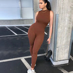 Pencil Jumpsuit Women New Full Seasons Casual Fitness Sporty Playsuit Sleeveless Slim Activewear All In One Jumpsuit Clothing RT220
