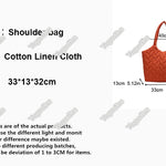 Lingge Embroidered Thread Women's Bag New Small Design Sense Handbag Simple And Large Capacity Shoulder Fabric Bag RT220