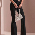 Summer Black Sexy Women's Trousers Streetwear Fashion Sequined New Pants Elegant Female Casual Slim Versatile Trousers Clothing RT220